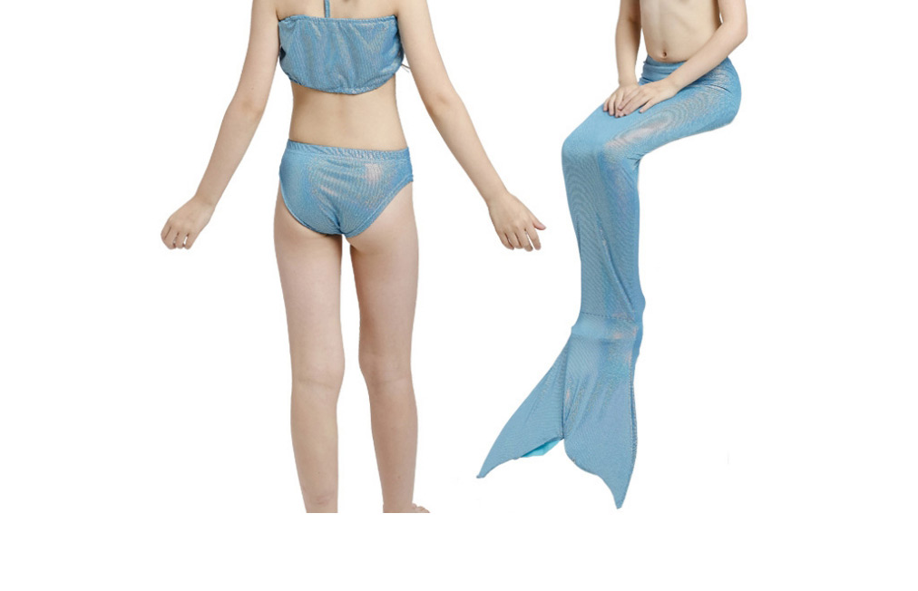 Fashion Plum Red Mermaid Swim Skirt Halter Folds Childrens Mermaid Split Swimsuit,Kids Swimwear