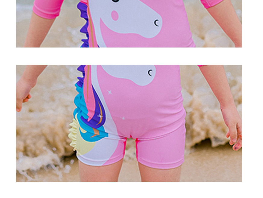 Fashion Unicorn (swimsuit + Hat) Unicorn Print Long Sleeve Childrens One-piece Swimsuit,Kids Swimwear