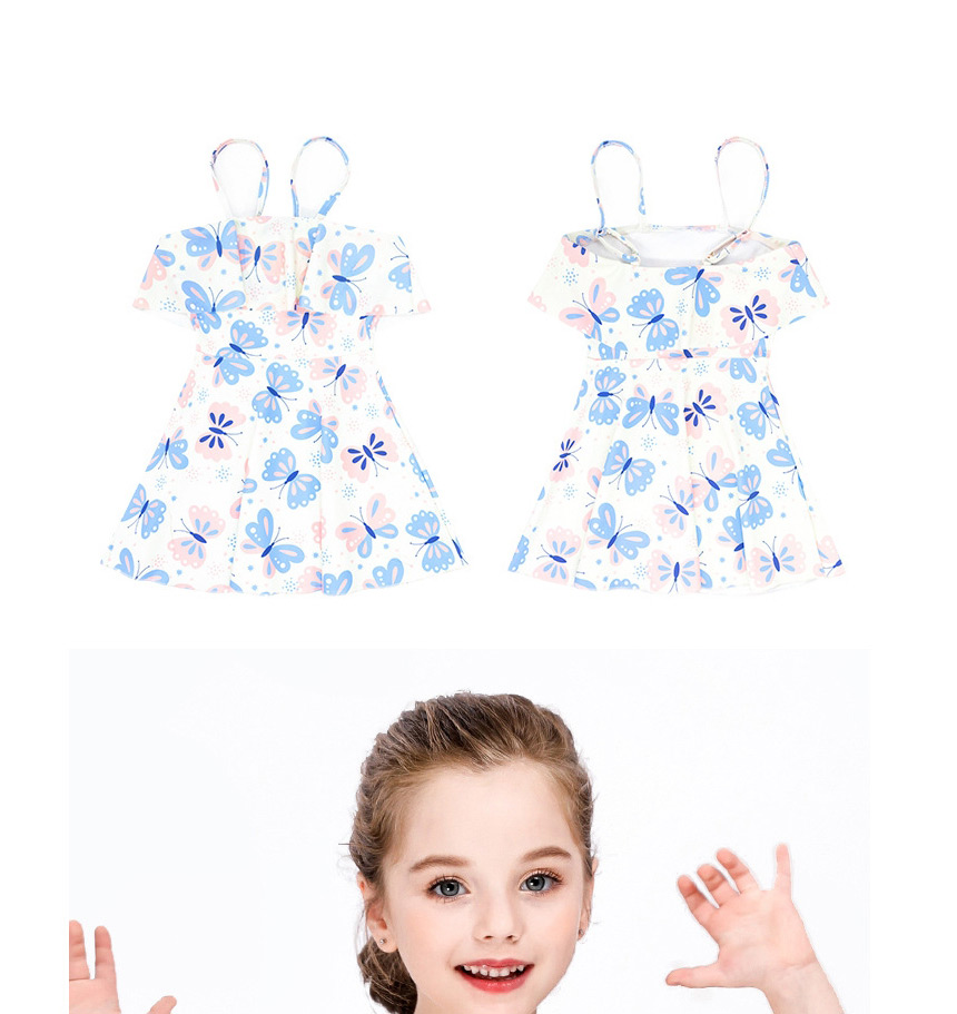 Fashion Butterfly Shoulder Childrens Butterfly Split Sling Swimsuit,Kids Swimwear