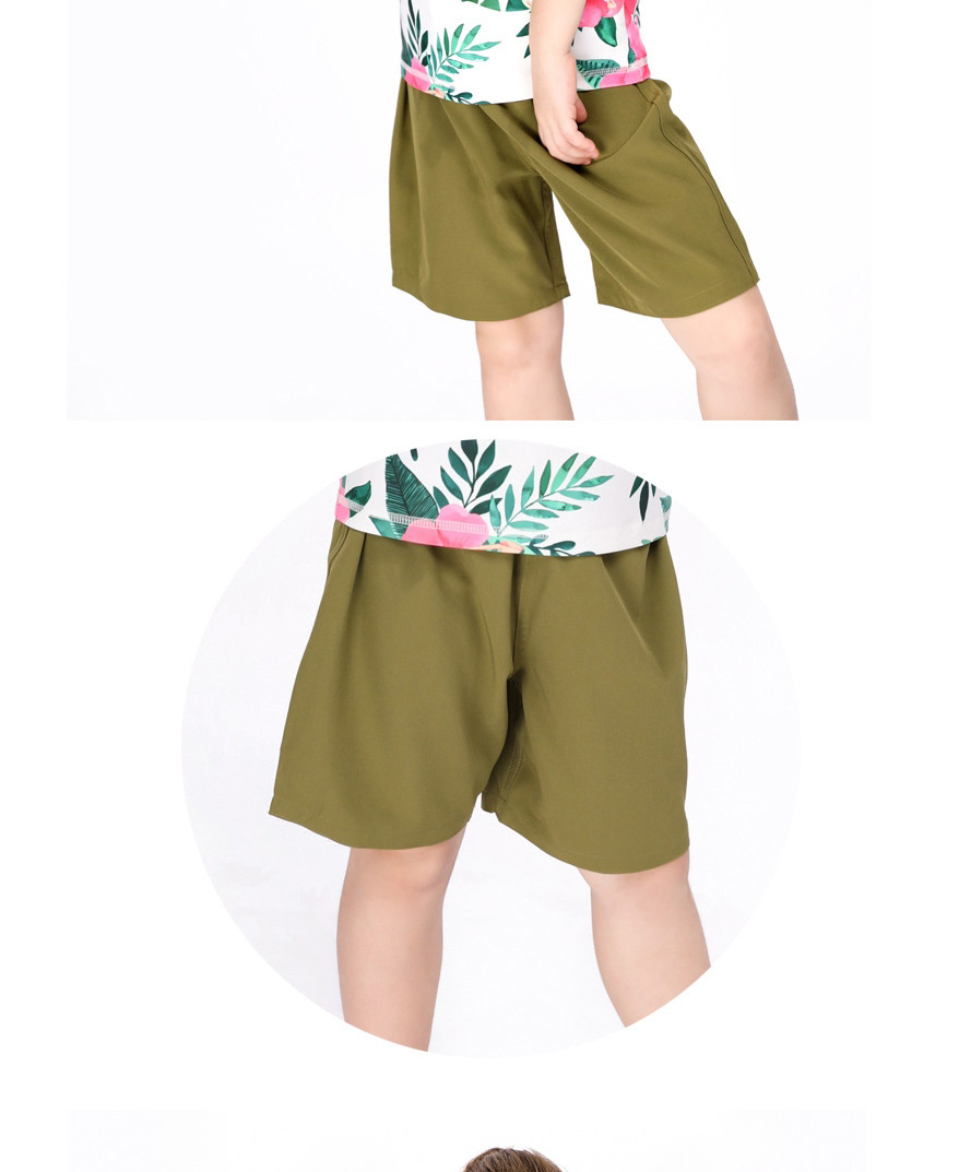 Fashion Armygreen Childrens Five-point Quick-drying Swimming Trunks,Kids Swimwear