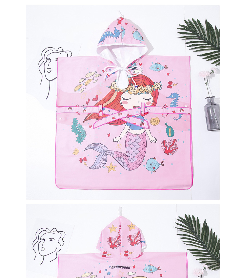 Fashion Full Print Dinosaur Bathrobe (with Belt) Childrens Hooded Cloak Microfiber Bath Towel,Kids Swimwear