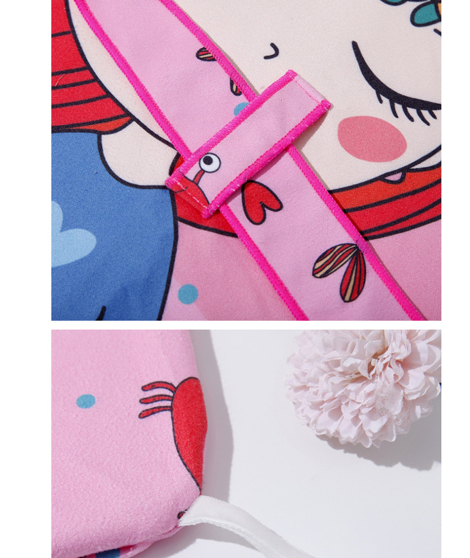 Fashion Pink Mermaid (with Belt) Childrens Hooded Cloak Microfiber Bath Towel,Kids Swimwear