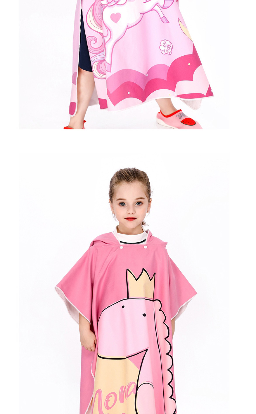 Fashion Pink Unicorn Microfiber Cartoon Print Childrens Hooded Bath Towel,Kids Swimwear