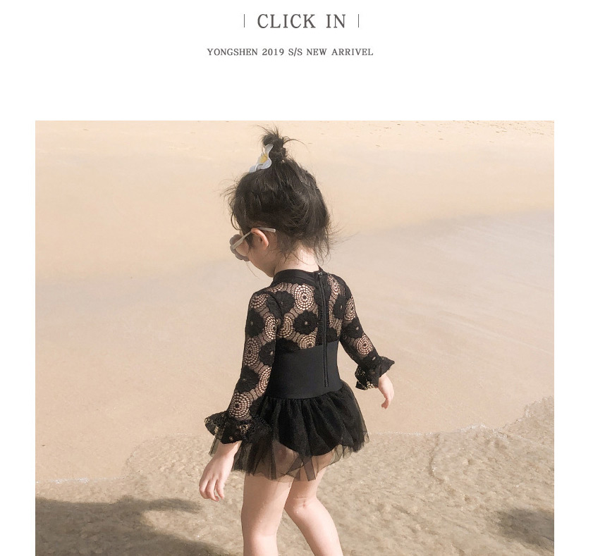 Fashion Black Childrens One-piece Swimsuit,Kids Swimwear