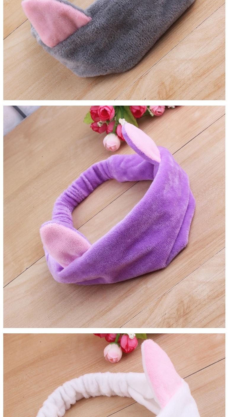 Fashion Watermelon Red Cat Ears Plush Contrast Color Wide Brim Headband,Hair Ribbons
