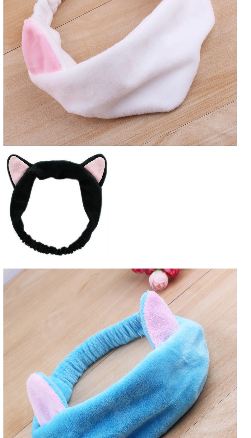 Fashion Watermelon Red Cat Ears Plush Contrast Color Wide Brim Headband,Hair Ribbons