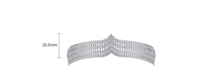 Fashion Platinum Copper Inlaid Zircon Geometric Crown,Head Band