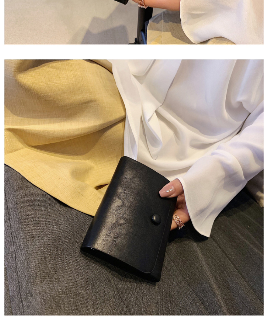Fashion Black Flap Solid Color Short Wallet,Wallet