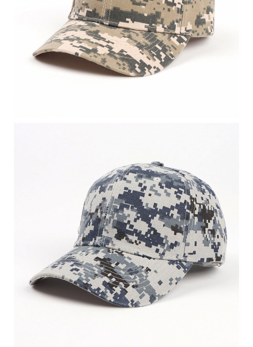 Fashion Digital Camouflage Blue Camouflage Print Curved Brim Sunshade Cap,Baseball Caps