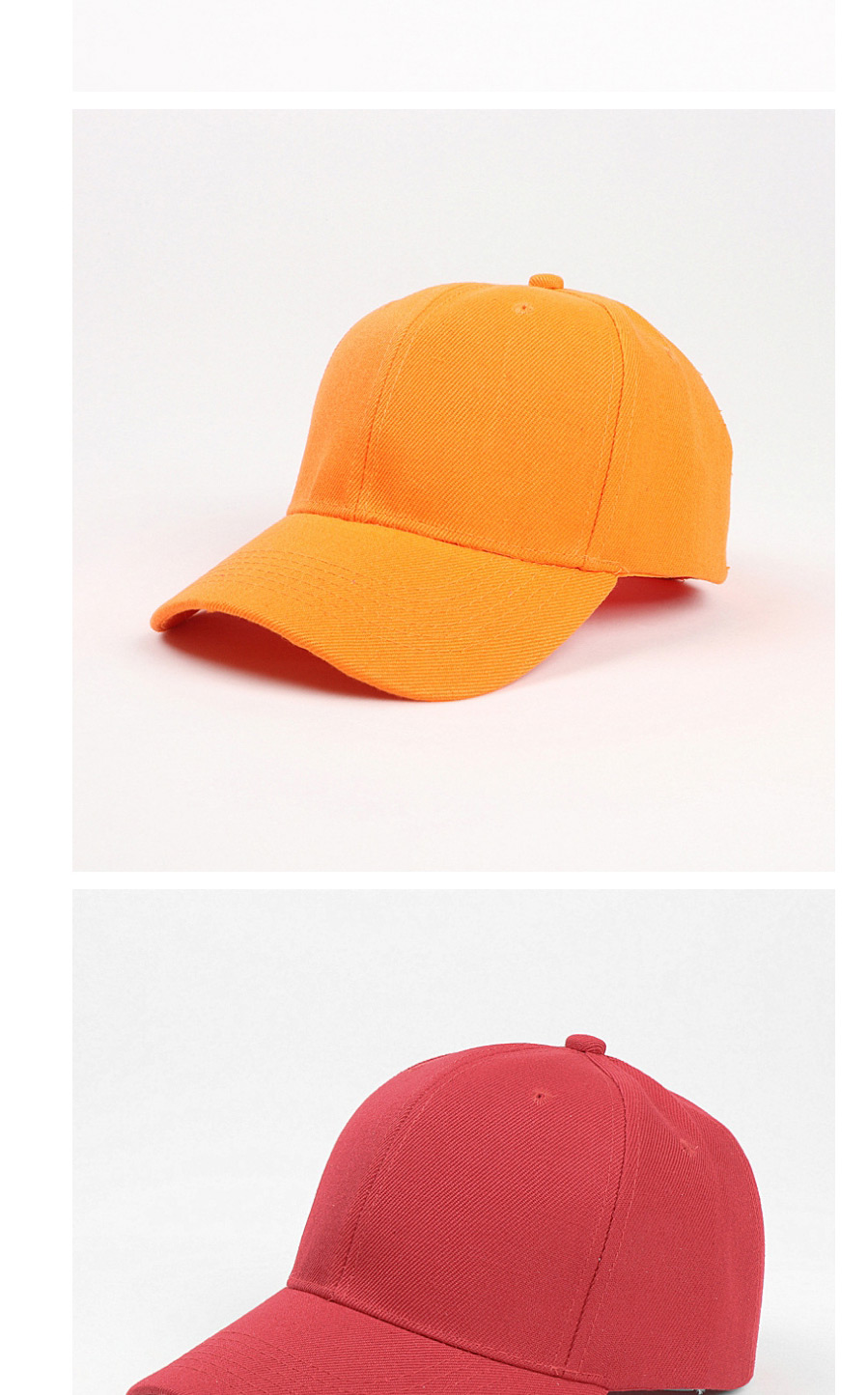 Fashion Orange Light Board Solid Color Curved Brim Sunshade Cap,Baseball Caps
