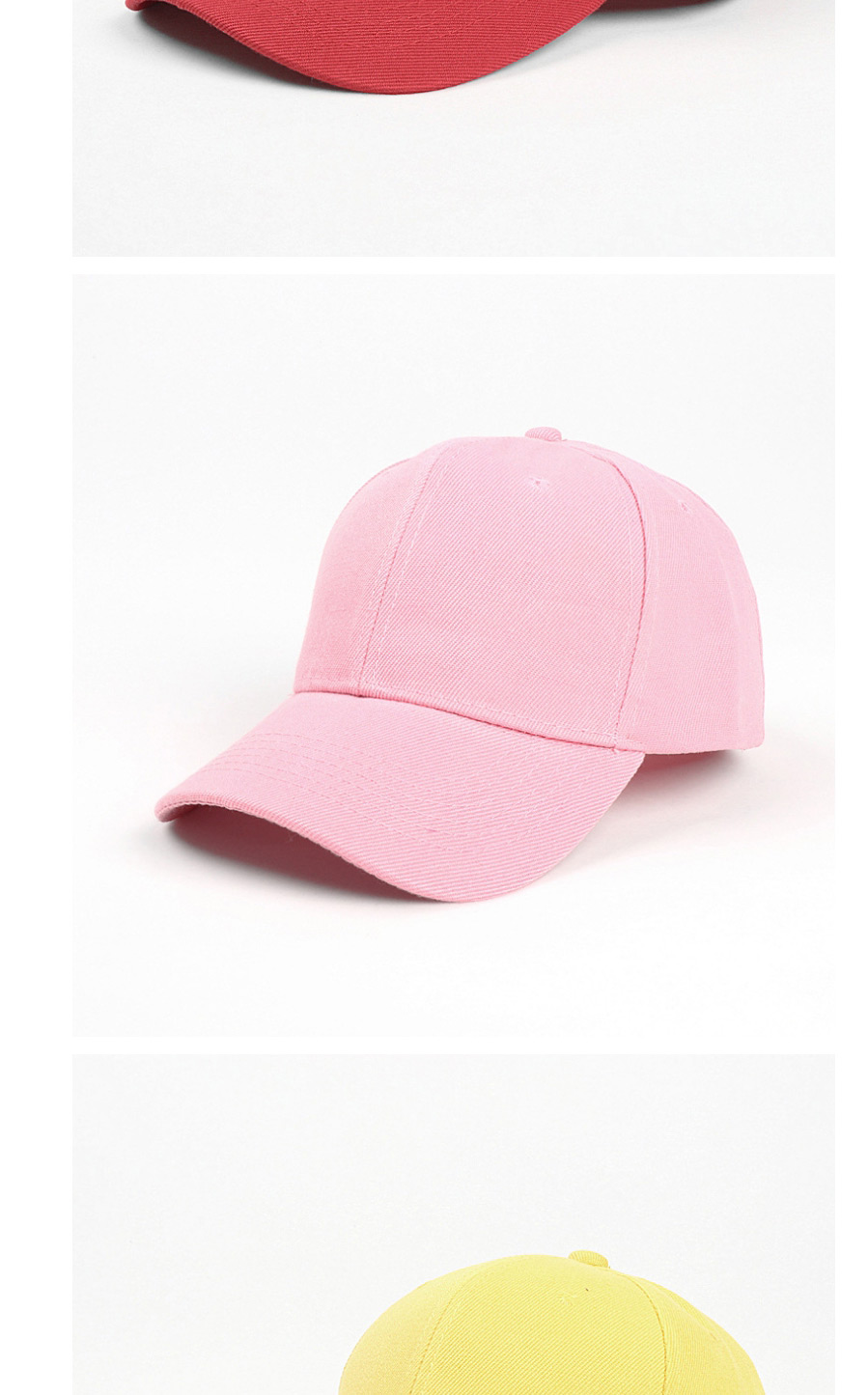 Fashion Pink Light Board Solid Color Curved Brim Sunshade Cap,Baseball Caps