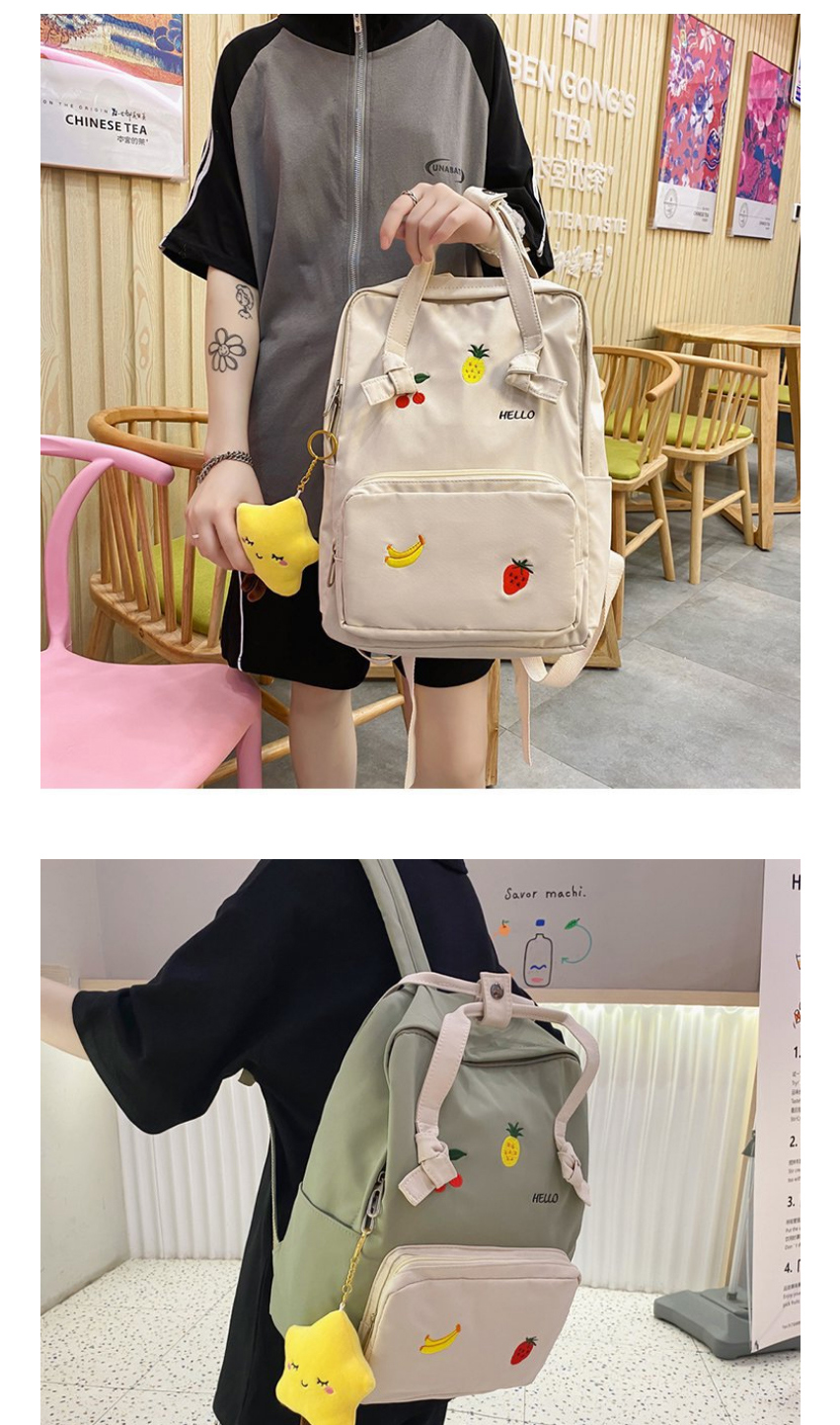 Fashion Yellow Star Pendant Embroidered Fruit Nylon Backpack,Backpack