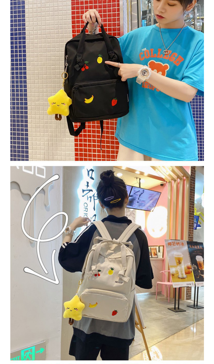 Fashion Yellow Star Pendant Embroidered Fruit Nylon Backpack,Backpack