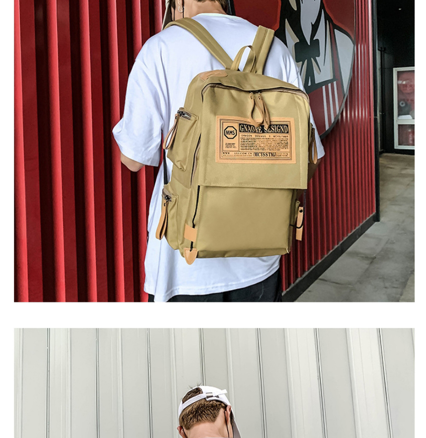 Fashion Brown Oxford Cloth Letter Label Backpack,Backpack
