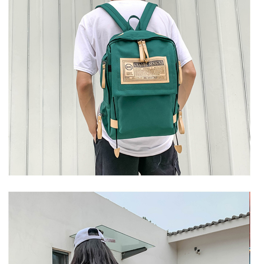 Fashion Green Oxford Cloth Letter Label Backpack,Backpack