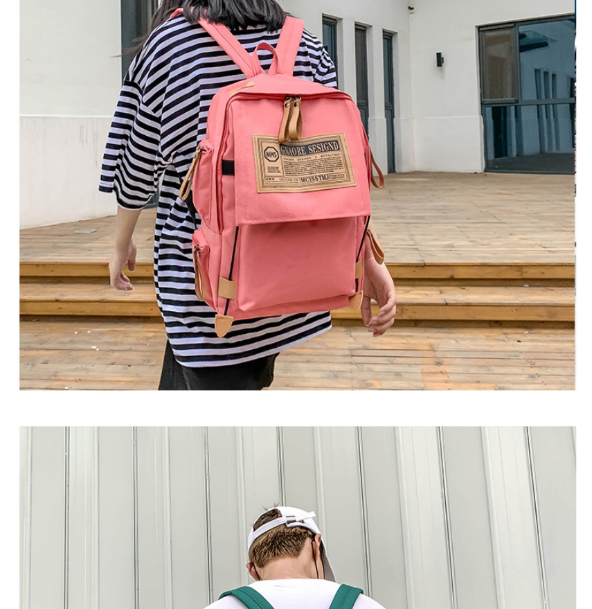 Fashion Pink Oxford Cloth Letter Label Backpack,Backpack