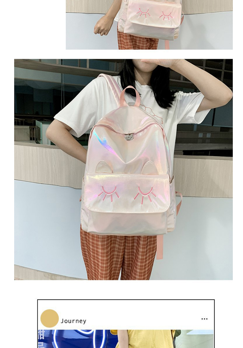 Fashion Pink Cat Gradient Laser Backpack,Backpack
