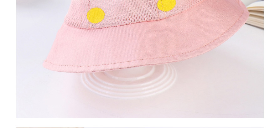 Fashion Pink Giraffe Polka Dot Printed Mesh Sunscreen Childrens Fisherman Hat,Children