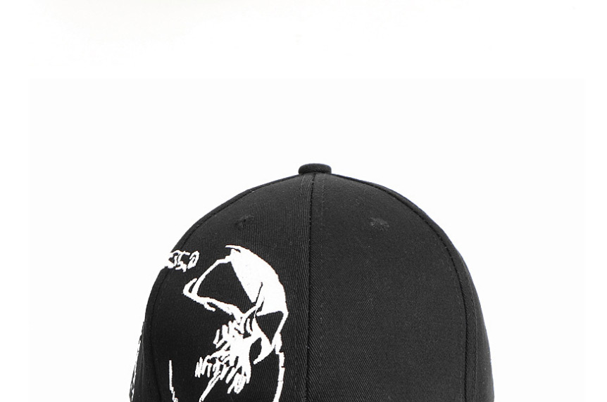 Fashion Navy Ghost Face Skull Embroidery Curved Brim Cap,Baseball Caps