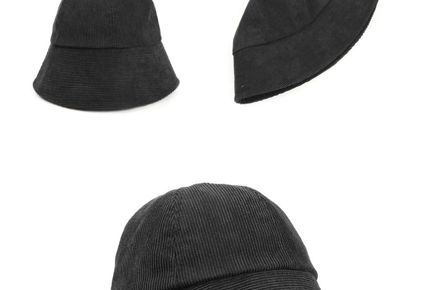 Fashion Black Corduroy Solid Color Stitching Fisherman Hat,Sun Hats