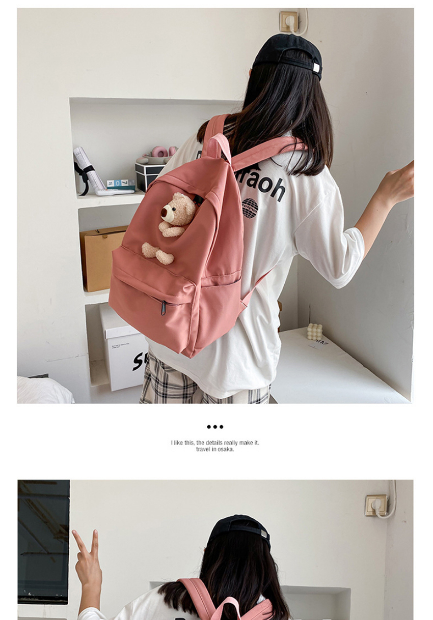 Fashion Pink Doll Bear Oxford Backpack,Backpack
