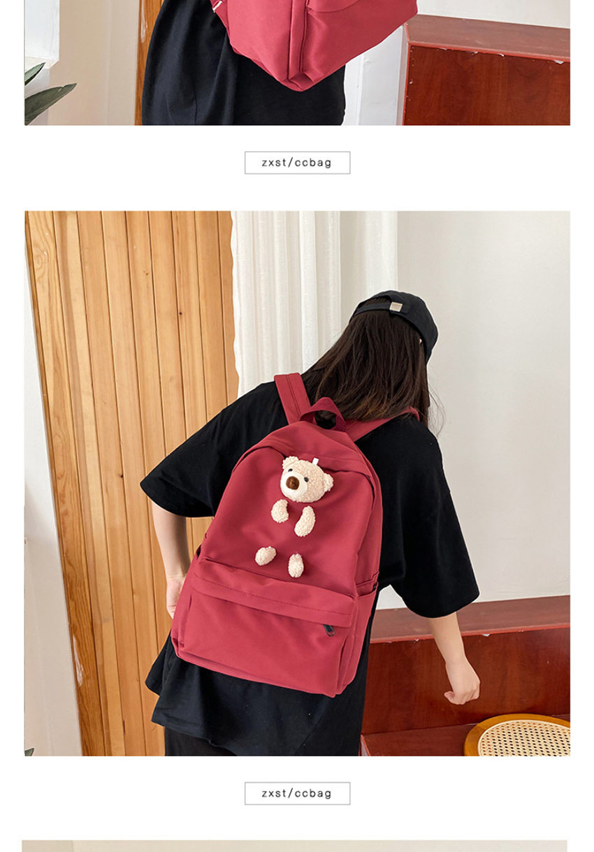 Fashion Red Doll Bear Oxford Backpack,Backpack