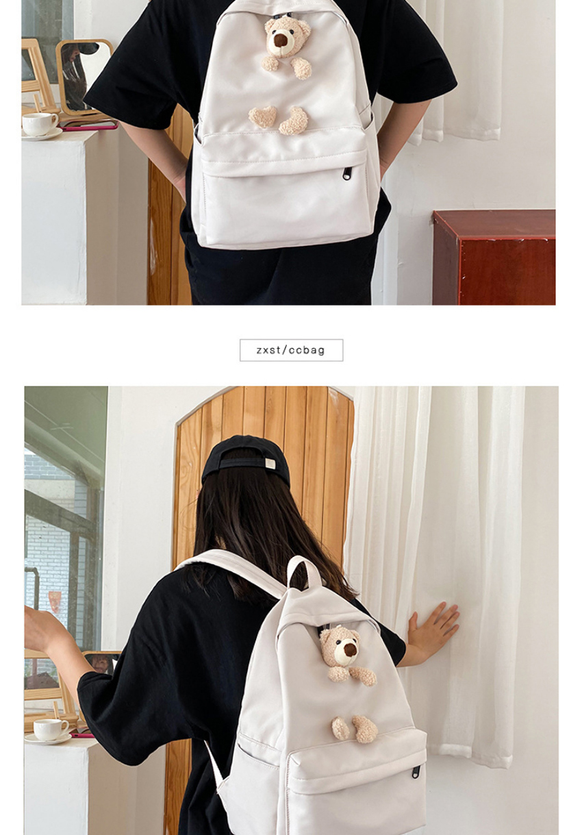Fashion White Doll Bear Oxford Backpack,Backpack
