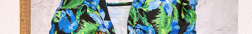 Fashion Color Printed Stitching Contrast Split Swimsuit,Bikini Sets