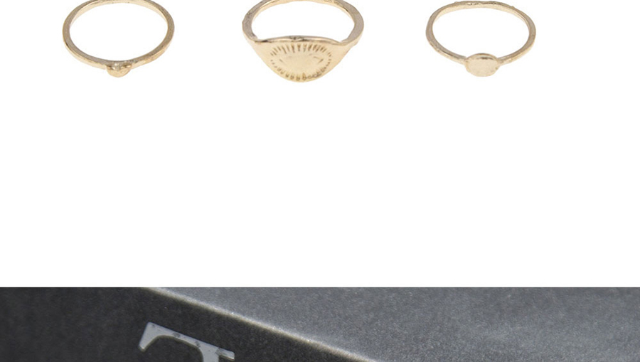 Fashion Gold Color Diamond Eye Chain Alloy Ring Set,Rings Set