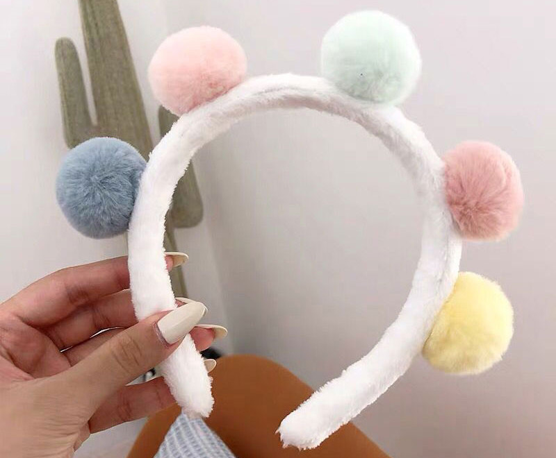 Fashion Color Mixing Stuffed Ball Hit Color Wide-brimmed Headband,Head Band