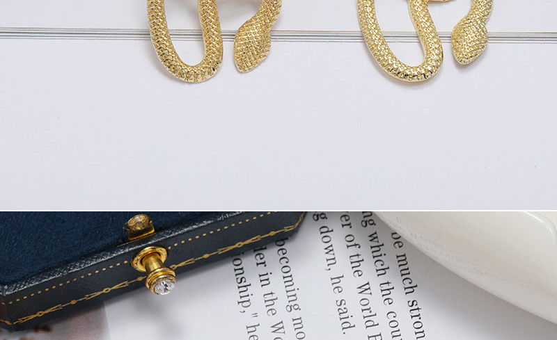 Fashion Gold Color Snake-shaped Winding Alloy Hollow Earrings,Drop Earrings