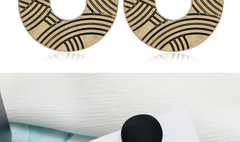 Fashion Gold Color Geometric Round Alloy Hollow Earrings,Stud Earrings