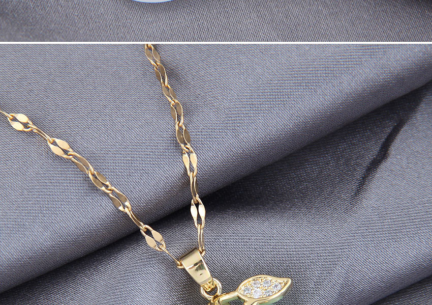 Fashion Green Jade Alloy Necklace With Branches And Leaves,Pendants