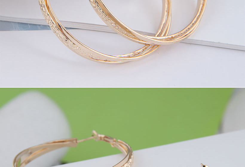 Fashion Gold Color Geometric Cross Alloy Earrings,Stud Earrings