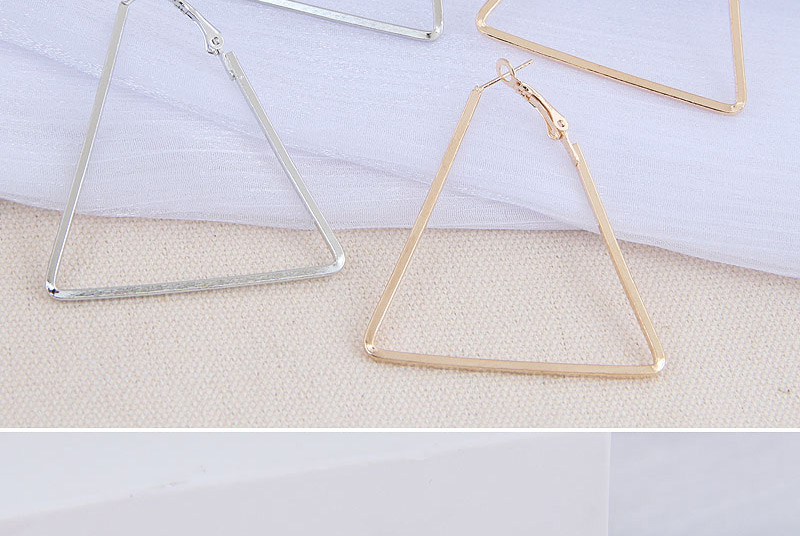 Fashion Gold Color Triangle Alloy Hollow Earrings,Stud Earrings