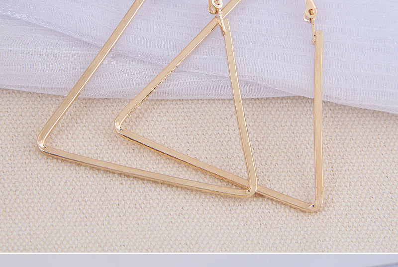 Fashion Gold Color Triangle Alloy Hollow Earrings,Stud Earrings
