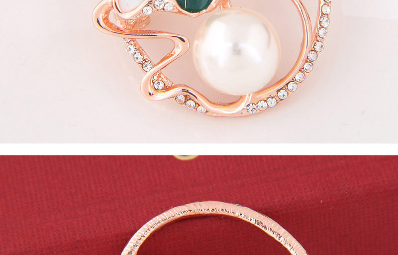 Fashion Rose Gold Color Diamond-studded Lotus Oil Dripping Alloy Hollow Brooch,Korean Brooches