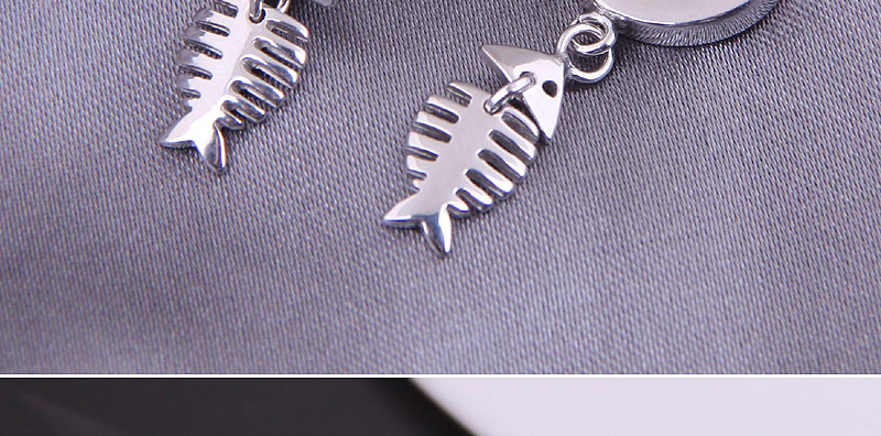 Fashion Silver Color Fish Bone Pendant Alloy Earrings,Stud Earrings