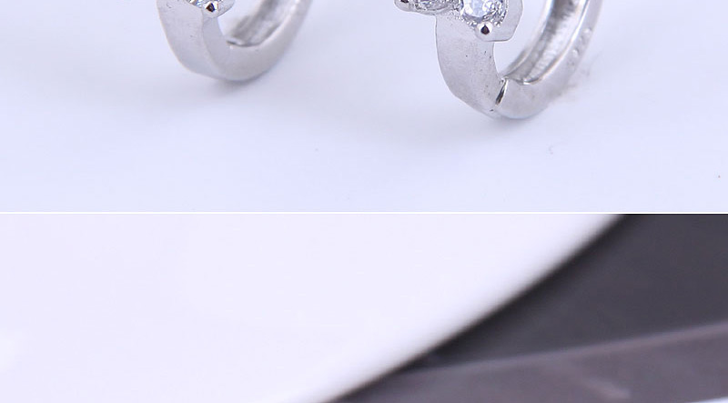 Fashion Silver Color Flower Inlaid Zircon Alloy Earrings,Stud Earrings