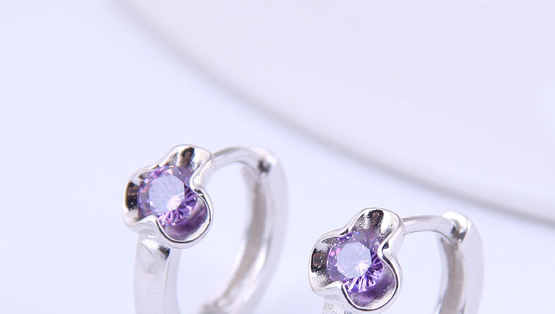 Fashion Silver Color Flower Inlaid Zircon Alloy Earrings,Stud Earrings