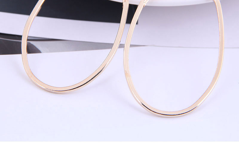 Fashion Rose Gold Color Geometric Oval Alloy Smooth Earrings,Stud Earrings