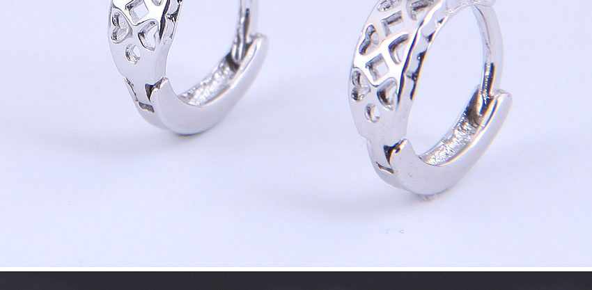 Fashion Silver Color Hollow Love Round Alloy Earrings,Stud Earrings