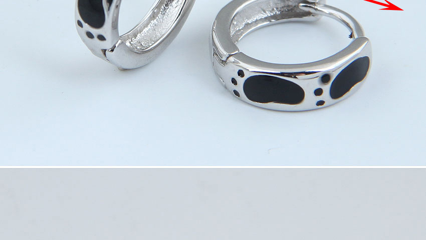 Fashion Silver Color Footprint Drop Oil Alloy Round Earrings,Stud Earrings