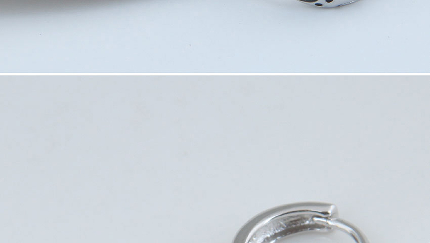 Fashion Silver Color Footprint Drop Oil Alloy Round Earrings,Stud Earrings