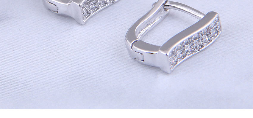 Fashion Silver Color Zircon Geometric Alloy Earrings,Stud Earrings