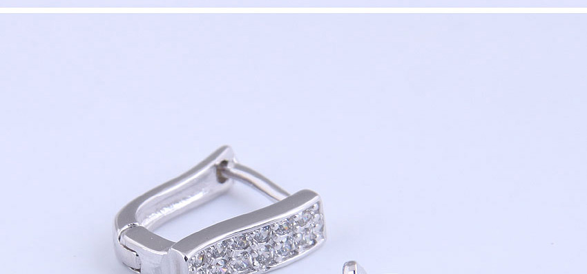 Fashion Silver Color Zircon Geometric Alloy Earrings,Stud Earrings