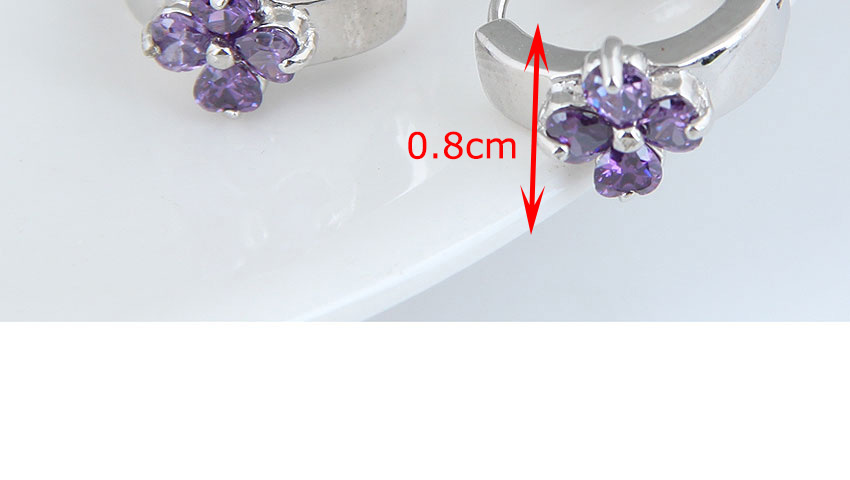 Fashion Red Four-leaf Clover Micro-inlaid Zircon Alloy Earrings,Stud Earrings