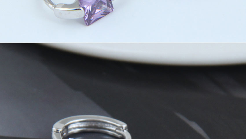Fashion White Diamond Square Micro-inlaid Zircon Alloy Earrings,Stud Earrings