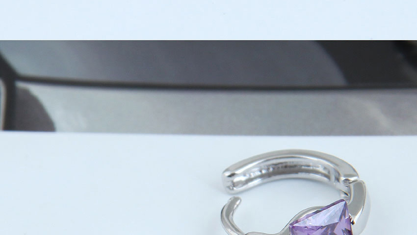 Fashion White Diamond Square Micro-inlaid Zircon Alloy Earrings,Stud Earrings