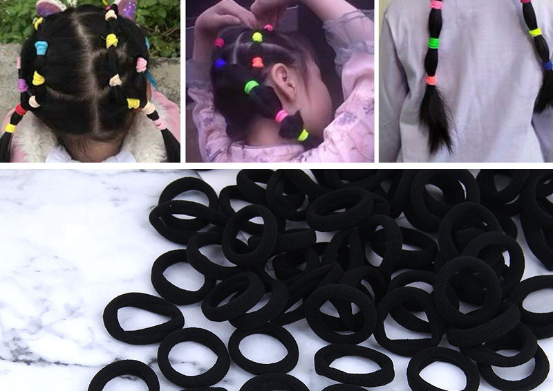 Fashion Black Non-marking Towel Roll Elastic Hair Rope Set,Hair Ring